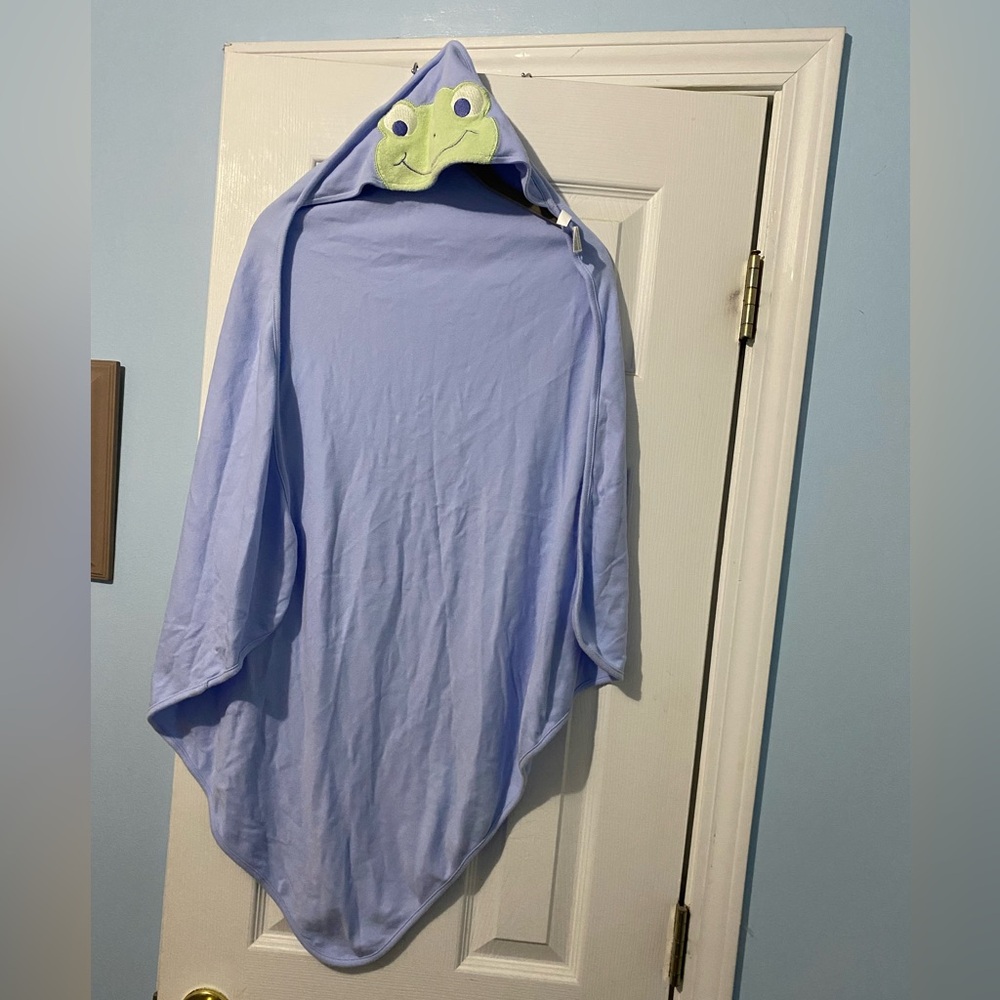 LITTLE ME frog hooded blanket 100% cotton